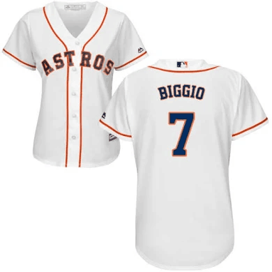 Women's Houston Astros #7 Craig Biggio White Cool Base Stitched MLB Jersey(Run Small)